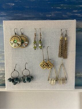 6-Pair Earring Lot – Natural Gemstone Dangle Earrings